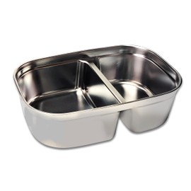 FORABEST 1.5L Upgraded Stainless Steel 2 Compartment Replacement Tray, for Heated Electric Lunch Box (YY-3166), Dishwasher Safe, Office, Travel, Outdoor & Car Use