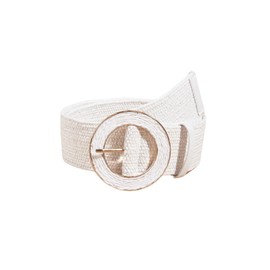GORGLITTER Women's Stretch Belt Woven Belt Raffia Waist Belt Boho Belts White suit waist size:33.5-37.4"