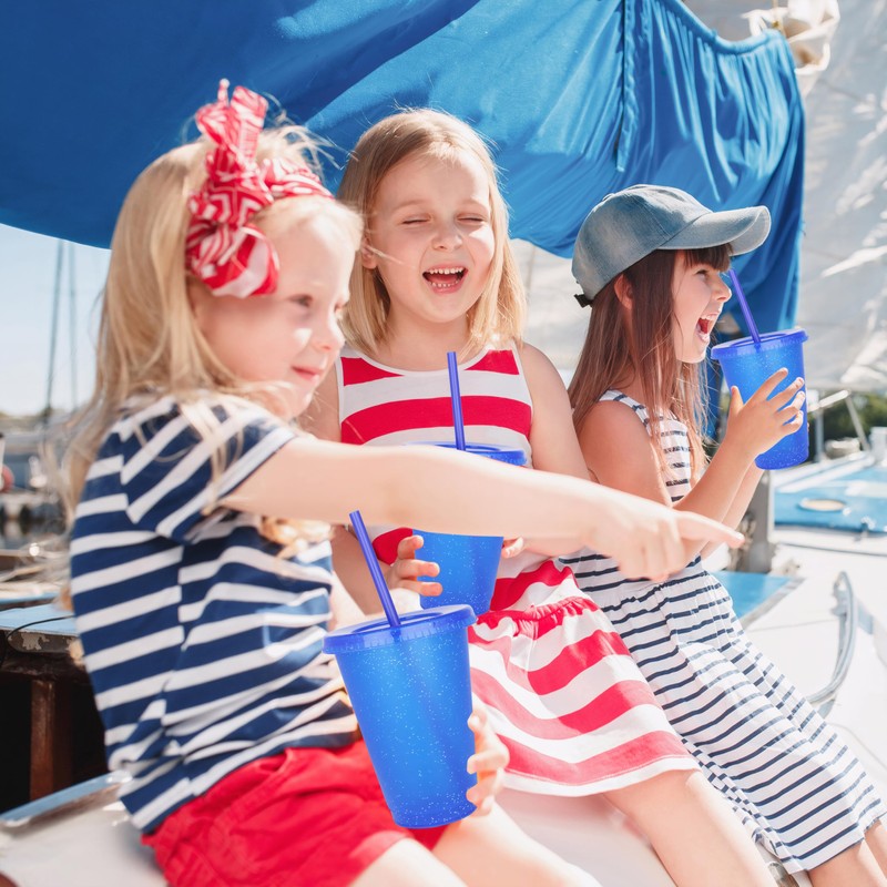 Yisituo 16 Oz Plastic Cups (15, Dunkelblau)