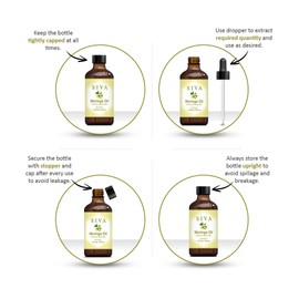 SIVA ORGANICS SIVA Moringa Carrier Oil 4oz (118 ml) Premium Carrier Oil With Dropper For Skin Care, Hair Care, Scalp Massage & Body Massage