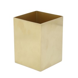 Pencil Cup 304 Stainless Steel Pencil Holder Thicken Durable Rectangular Pencil Cup for Office Dormitory School Desktop Gold