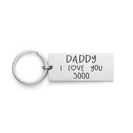 I Love You 3000 Keyring Dad Daddy Grandpa Stainless Steel Lettering Engraved Key Ring Gift for Dad