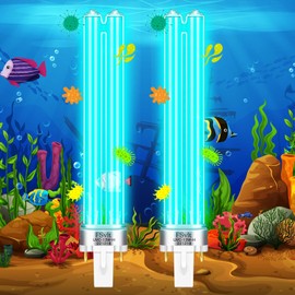 Qualirey 2 Pcs G23 Base 13 Watt UV Light Bulb Compatible with Jebao Pond Sunsun 2 Pin Base UV Light for Aquarium Compatible with Sunsun JUP 23 Grech Aquarium Filter