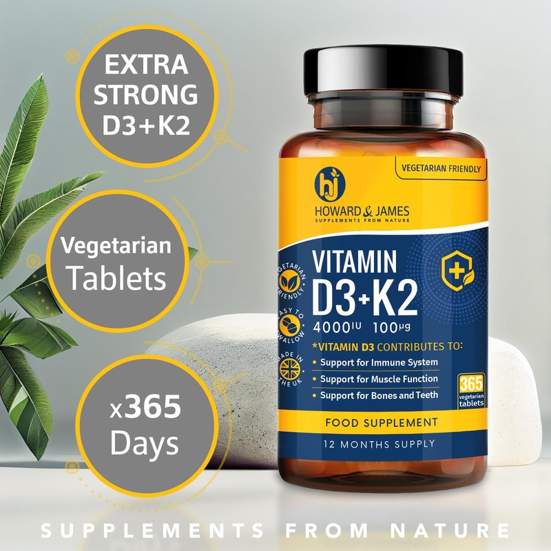 Vitamin D3 4000iu Plus Vitamin K2 100ug (MK7) 365 High
