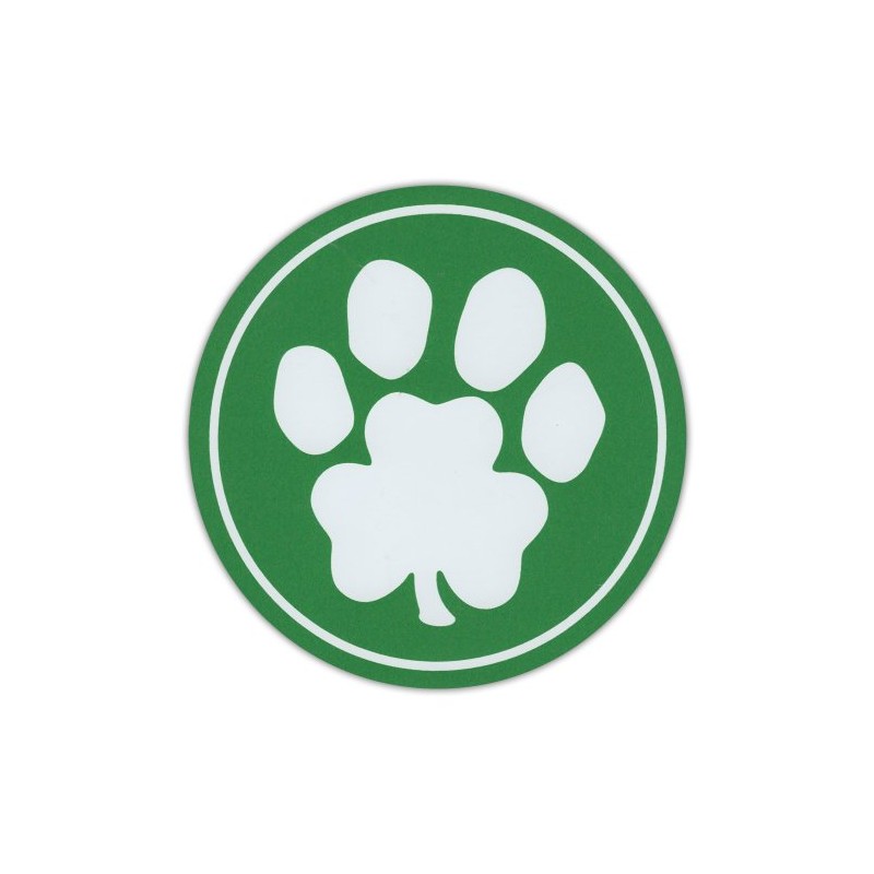 Luck of The Irish - Green Dog Paw Clover Print