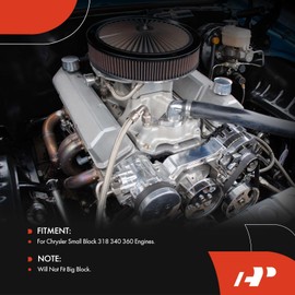 A-Premium Chrome Steel Alternator Bracket Kit Compatible with Chrysler Small Block 318 340 360 Engines