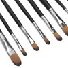 9Pcs Painting Brush Good Pigment Adsorption Round Flat Head Art