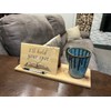 Book Valet Large Book Holder Solid Cedar with Cup Holder