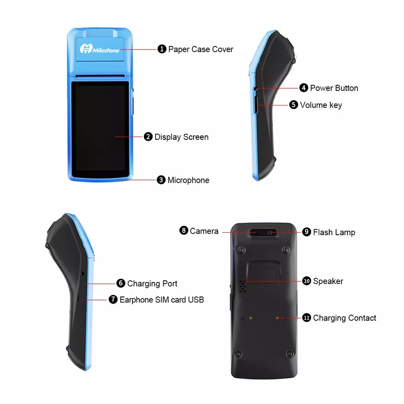 MHT-M1 POS Terminal Support Android 6.0 OS Receipt Printer with