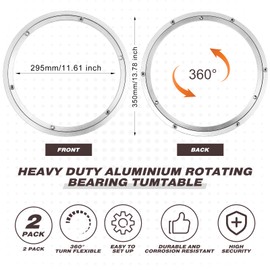 JaGely 2 Pack 14 Inch Lazy Susan Hardware Aluminum Alloy Turntable Bearing Heavy Duty Lazy Susan Base Lazy Susan Parts for Rotating Table Kitchen Storage Serving Tray Corner Shelves