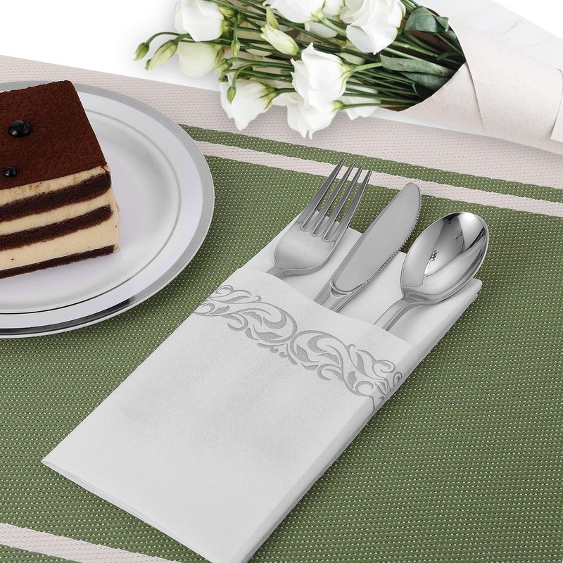 FOCUSLINE 200 Linen Feel Disposable Bathroom Napkins, Soft and Absorbent