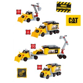 Caterpillar Cat®: Screw Truck 4-in-1 Set - Theo Klein 23 Piece Assembly Construction Toy with Toolbox, Including Digger & Dumper, Kids Pretend Play, Ages 3+