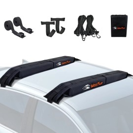 MeeFar Universal Car Soft Roof Rack Pads Luggage Carrier System for Kayak Sur...
