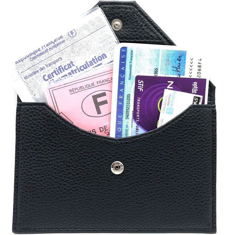 Charmoni® Leather Effect Car Document Holder, darkblue, Standard size