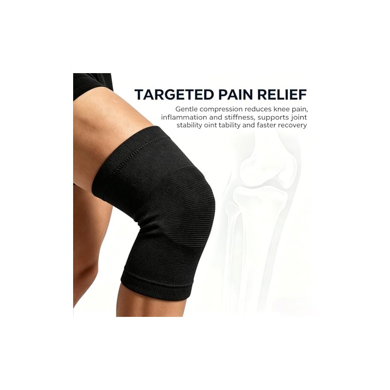 Bamboo Charcoal Compression Knee Sleeve for Arthritis & Runners –