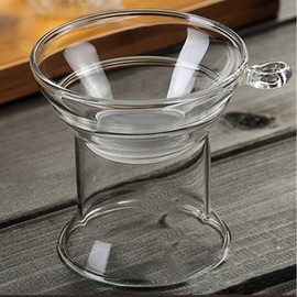 LeYin Tea Filter, Nylon Strainers,Kungfu Tea Funnel, with Base (transparent)