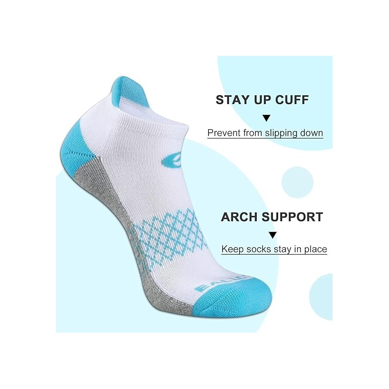 eallco Womens Ankle Socks 6 Pairs Running Athletic Cushioned Sole