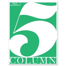 BookFactory 5 Column Columnar Pad/Five Columns Notepad Format - 50 Pages, 8.5" x 11", Wire-O ((PAD-050-7CPD3(Column-5) -LX)