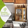BMOSU Corner Bread Box for Kitchen Countertop Double Layer Bamboo
