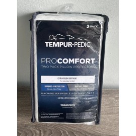 Tempur-Pedic ProComfort Two pack Pillow Protectors Standard/Queen New!
