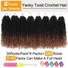 Aksice 10 Inch 8 Packs Yanky Twist Crochet Hair for