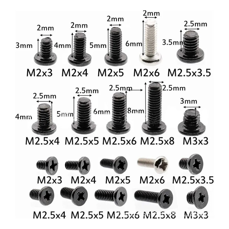 Kit De Tornillos 500pcs Para Portátiles M2, M2.5, M3