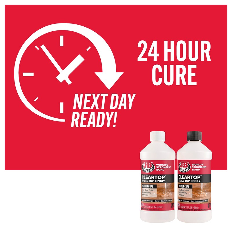 J-B Weld Tabletop Epoxy Resin, 32oz Kit, Cures Clear, Fast