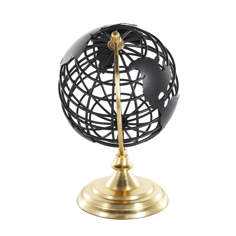 Deco 79 Aluminum Metal Open Framed World Globe with Wire