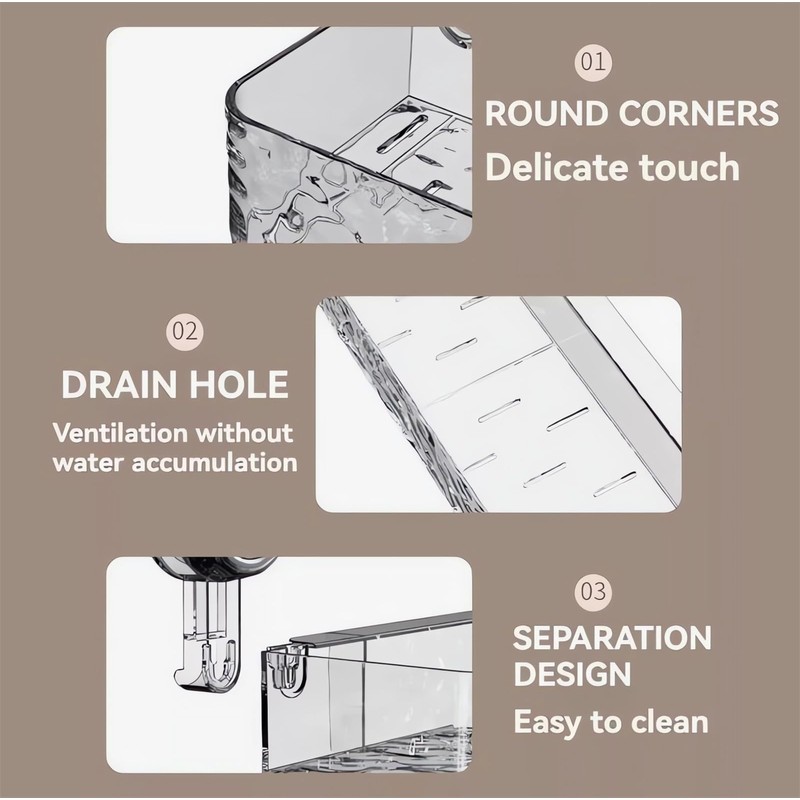 Corrugated Suction Cup Storage Holder Corner Shower Caddy Large Organizer