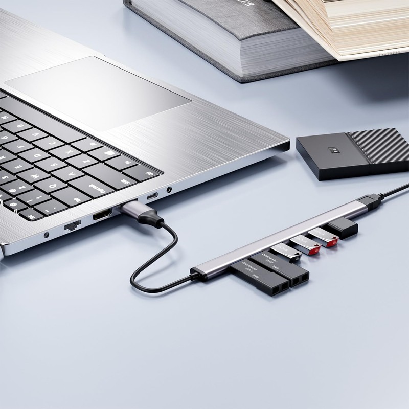 USB 3.0 hub, SNLLMZI Aluminium USB 3.0 7 Port Hub