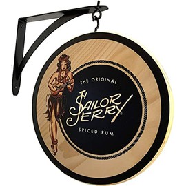 Sailor Jerry Spiced Rum 12" Solid Wood Double Sided Pub Sign