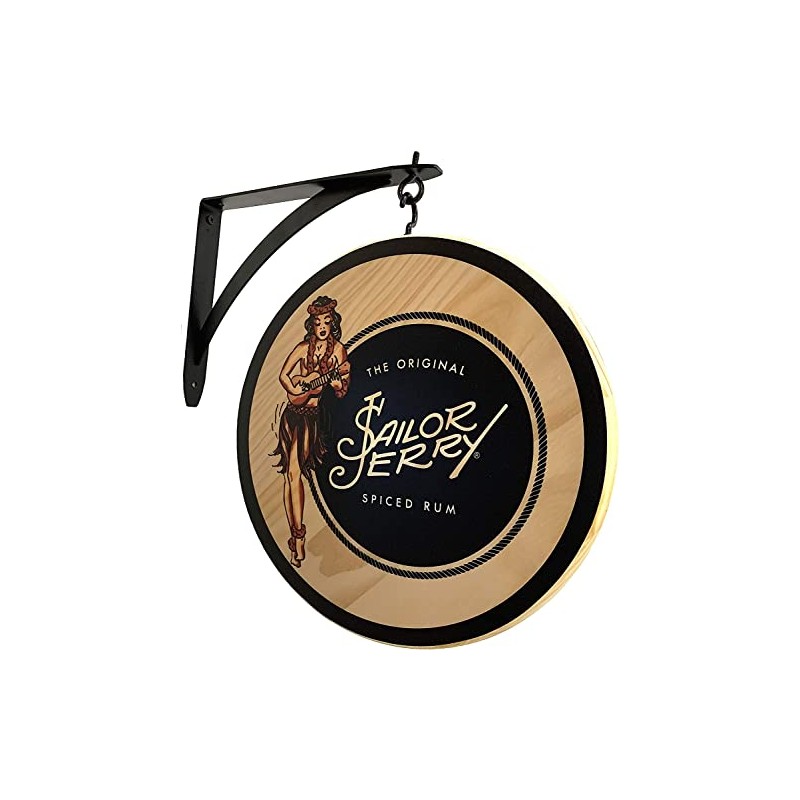 Sailor Jerry Spiced Rum 12" Solid Wood Double Sided Pub