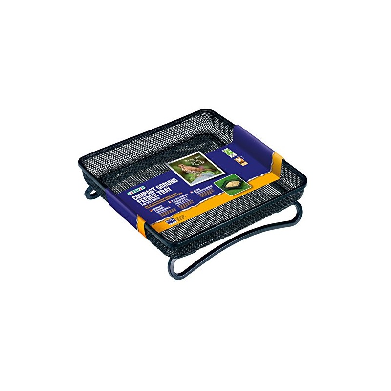 Gardman A01305 Compact Ground Feeder Tray - Black, 18x18x5 cm