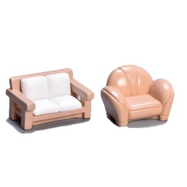 ieron Simulation Sofa Set Miniature Sofa Kit Armchair Double Sofa Combination for Dollhouse Decoration