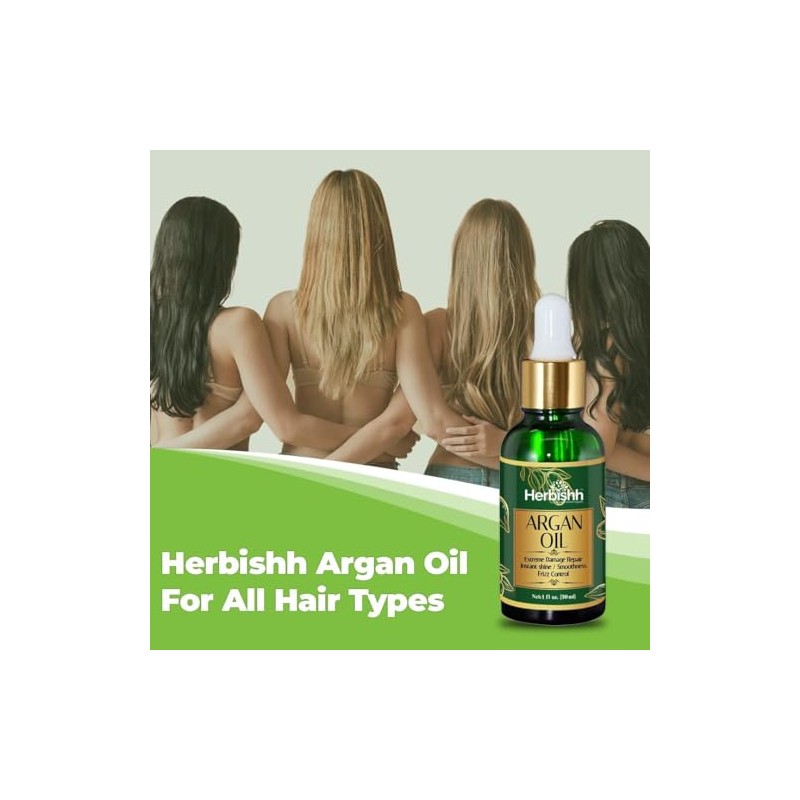 Herbishh Aceite de Argán para el Cabello Tratamiento de Acondicionamiento