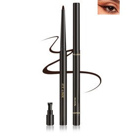 Brown Gel Eyeliner for Mature Women, Waterproof Smudge-proof Gel Eyeliner Pencil,Long Lasting Cream Matte Eye Liner Pen, Retractable Eyebrow Makeup Pen Eyeliner with Built-in Sharpener for Older Women