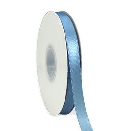 Light Blue Ribbon 3/8 Inch x 50 Yards Satin Ribbon Continuous, Single Face, for Crafts, Gift Wrapping, Floral Bouquet, Weddings, and Decorations, with Spool