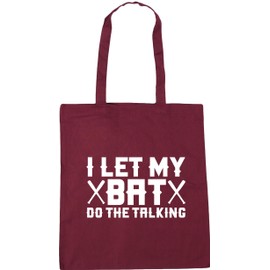Hippowarehouse I let my bat do the talking baseball Tote Shopping Gym Beach Bag 42cm x38cm, 10 litres