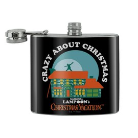 Christmas Vacation Crazy About Christmas Stainless Steel 5oz Hip Drink Kidney Flask