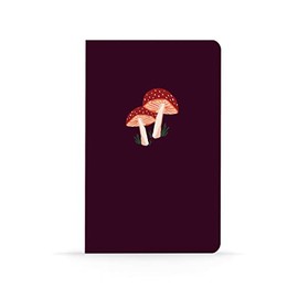 DENIK - Royal Mushrooms - 8.25" x 5.25" Aesthetic Layflat Notebook - 144 Lined Pages - Durable Binding and Design - Water-Resistent Soft Touch Cover - Made With Recycled Paper