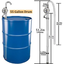 CARLKEMIAN 55 Gallon Drum Pump, Barrel Pump for gasoline, engine oil, diesel fuel, kerosene, Hand Pump for 55 Gallon Drum, 50, 5, 15, 30 gal Drum (Blue)