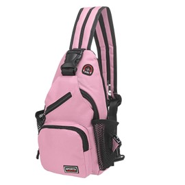 DTGN Convertible Sling Bag Crossbody Backpack - 7"x13" (LXH) Good for Women Men Hiking Travel Cycling - Shoulder Bag Casual Packs with Headphone Jack - Pink
