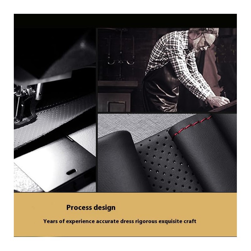 Hand Sewn Black Car Steering Wheel Cover, for Land Rover