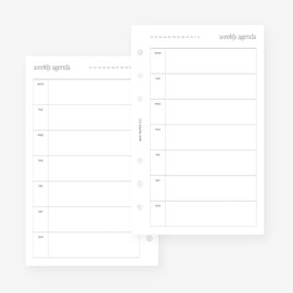 Franklin Covey Compact Undated NO.10 Weekly Horiontal Blank Week on One Page Planner Insert for Filofax Personal, LV MM agenda refill 6 hole 4.75 x 6.75