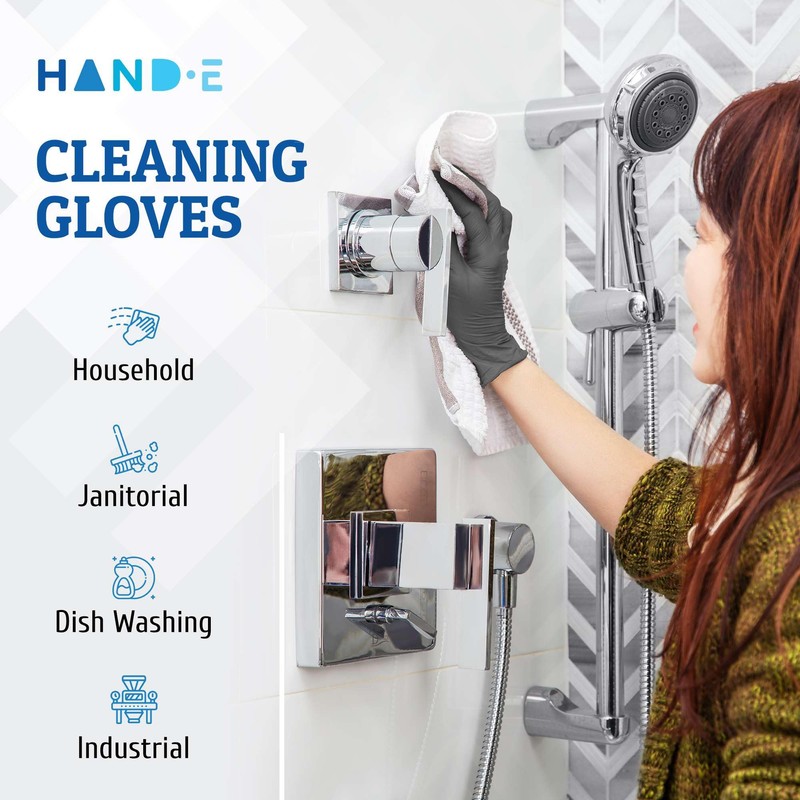Hand-E Touch Grey Disposable Nitrile Gloves X Small 50 Count,