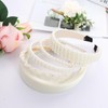 Avxdbr 5Pcs White Pearl Headbands for Women Faux Pearls Wide