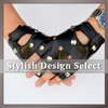 ONE LIMITATION TG010 Fingerless Leather Gloves Cycling Bike Studded Rock