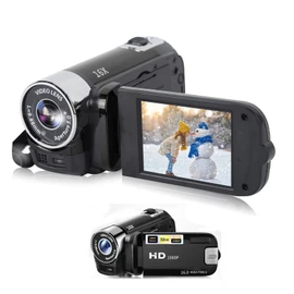 HD 1080P Video Camera Recorder, 16X Digital Zoom Vlogging Camcorder, Mini 16MP DV Camera with 2.7in TFT Rotatable Screen for Kids Teens Beginner, (Black)