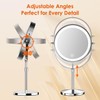 9 Inch Double-Sided Makeup Mirror, 1X/30X, 3 LED Lights, 5000mAh