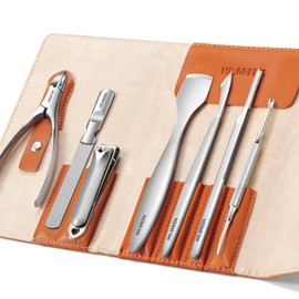 MR.GREEN Pedicure Knife Set Professional Ingrown Toenail Clippers Foot Care Tools Stainless Steel Nail Cuticle Nippers Remover Kits (7 Pcs Set Contain Nail Clipper)